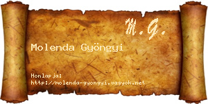 Molenda Gyöngyi névjegykártya